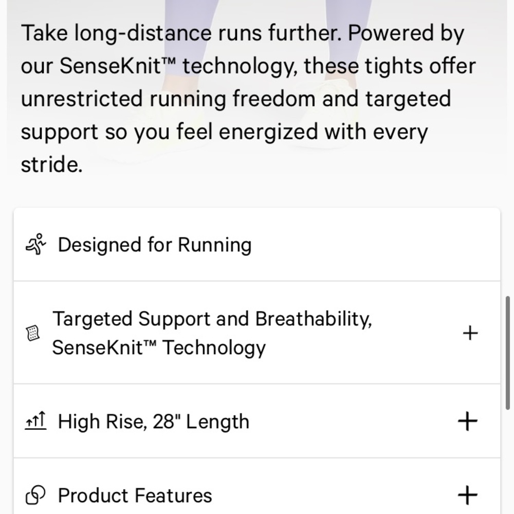 NWT Lululemon SenseKnit Running HR Tight 28” Charged Indigo Sz 6 - Picture 7 of 14